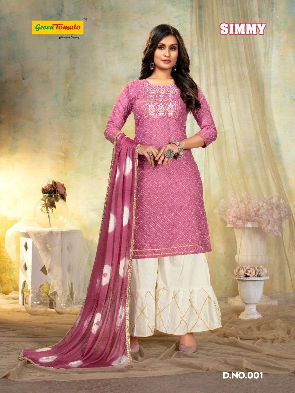 SIMMY BY GREEN TOMATO 001 TO 006 SERIES BEAUTIFUL SUITS COLORFUL STYLISH FANCY CASUAL WEAR & ETHNIC WEAR COTTON PRINT DRESSES AT WHOLESALE PRICE