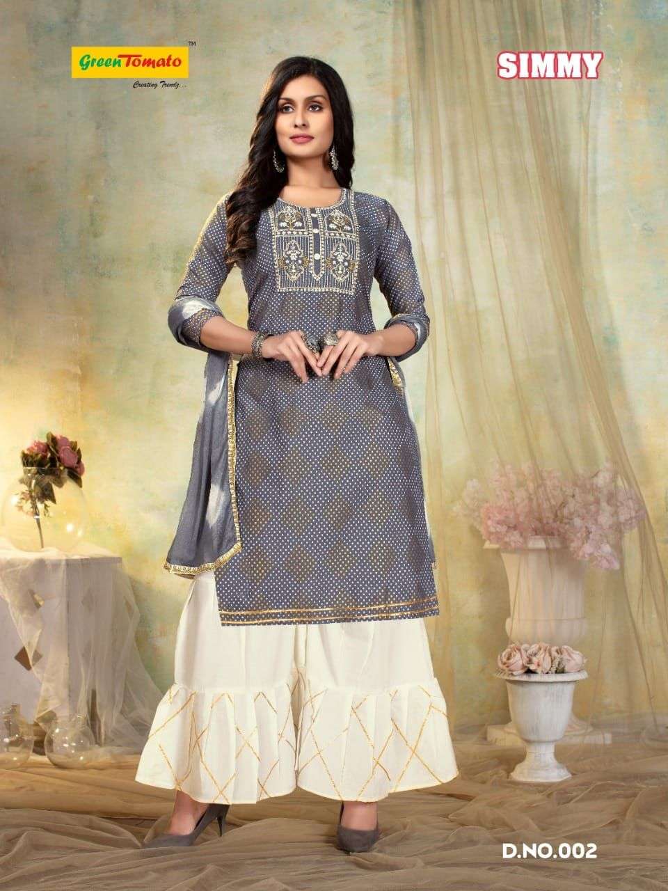 SIMMY BY GREEN TOMATO 001 TO 006 SERIES BEAUTIFUL SUITS COLORFUL STYLISH FANCY CASUAL WEAR & ETHNIC WEAR COTTON PRINT DRESSES AT WHOLESALE PRICE