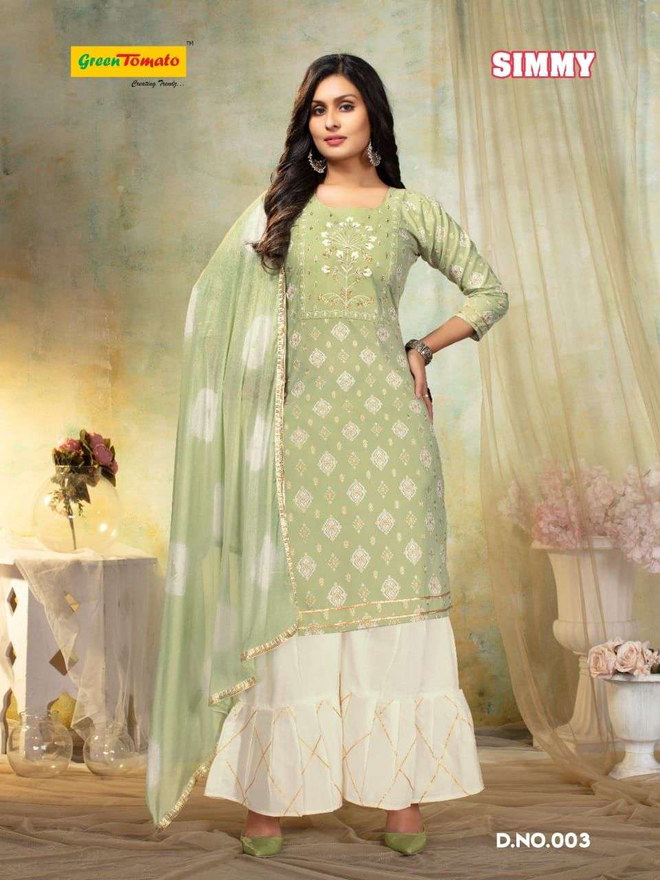 SIMMY BY GREEN TOMATO 001 TO 006 SERIES BEAUTIFUL SUITS COLORFUL STYLISH FANCY CASUAL WEAR & ETHNIC WEAR COTTON PRINT DRESSES AT WHOLESALE PRICE