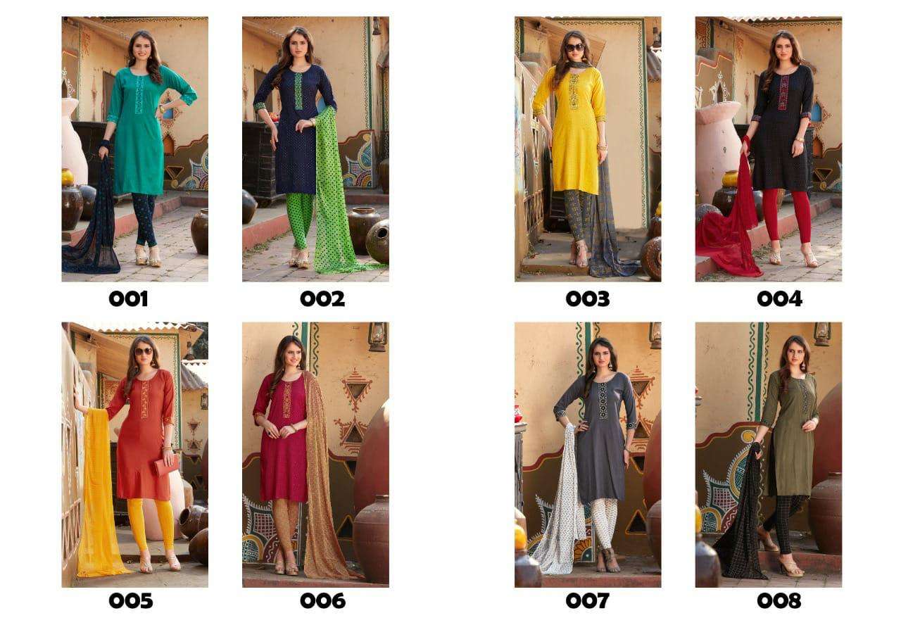 VIBES BY MANJEERA 101 TO 108 SERIES BEAUTIFUL SUITS COLORFUL STYLISH FANCY CASUAL WEAR & ETHNIC WEAR RAYON PRINT WITH WORK DRESSES AT WHOLESALE PRICE