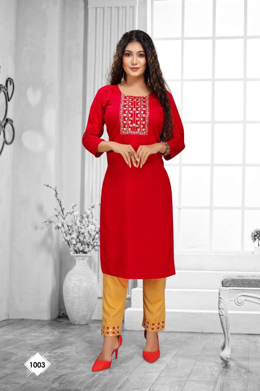 BLACK BERRY BY BEAUTY QUEEN 1001 TO 1008 SERIES DESIGNER STYLISH FANCY COLORFUL BEAUTIFUL PARTY WEAR & ETHNIC WEAR COLLECTION CHINNON SILK KURTIS WITH BOTTOM AT WHOLESALE PRICE
