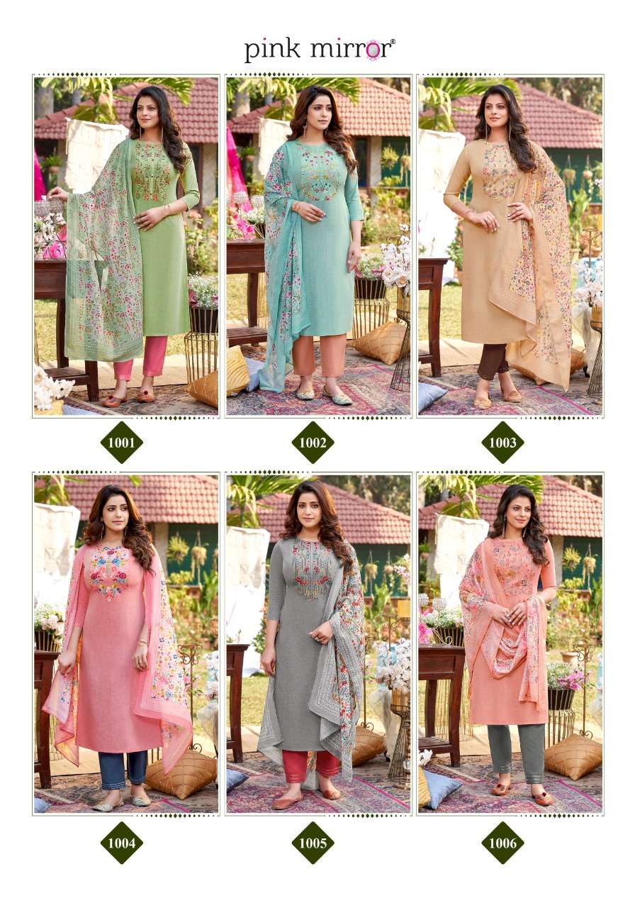 PRECIOUS BY PINK MIRROR 1001 TO 1006 SERIES BEAUTIFUL SUITS COLORFUL STYLISH FANCY CASUAL WEAR & ETHNIC WEAR VISCOSE SILK EMBROIDERED DRESSES AT WHOLESALE PRICE