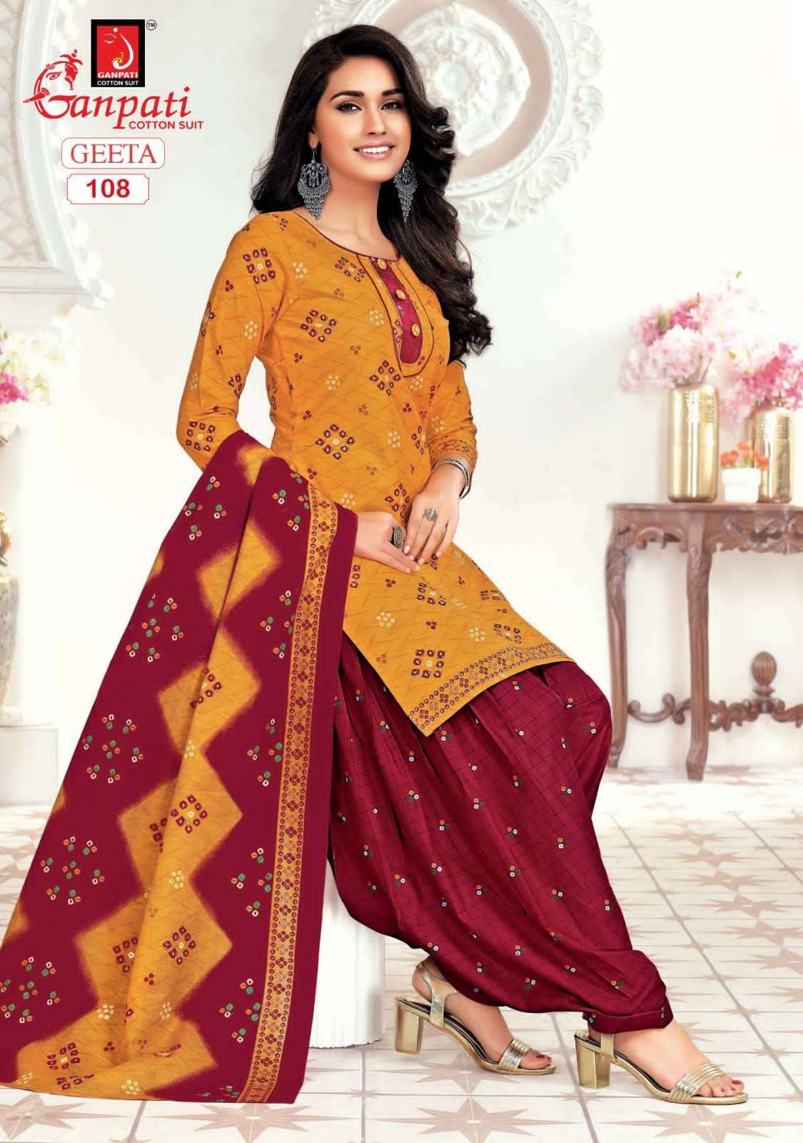 Geeta Vol-1 By Ganpati Cotton Suit 108 To 122 Series Beautiful Suits Colorful Stylish Fancy Casual Wear & Ethnic Wear Pure Cotton Print Dresses At Wholesale Price