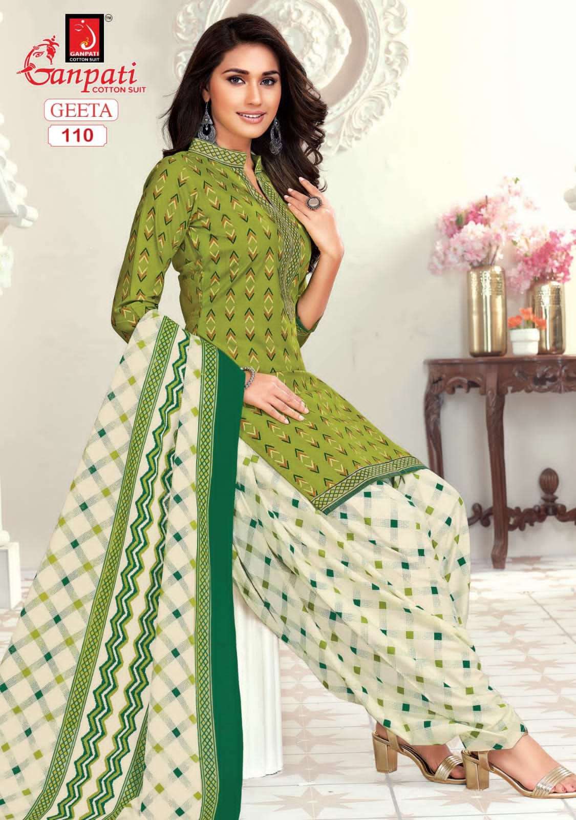 Geeta Vol-1 By Ganpati Cotton Suit 108 To 122 Series Beautiful Suits Colorful Stylish Fancy Casual Wear & Ethnic Wear Pure Cotton Print Dresses At Wholesale Price