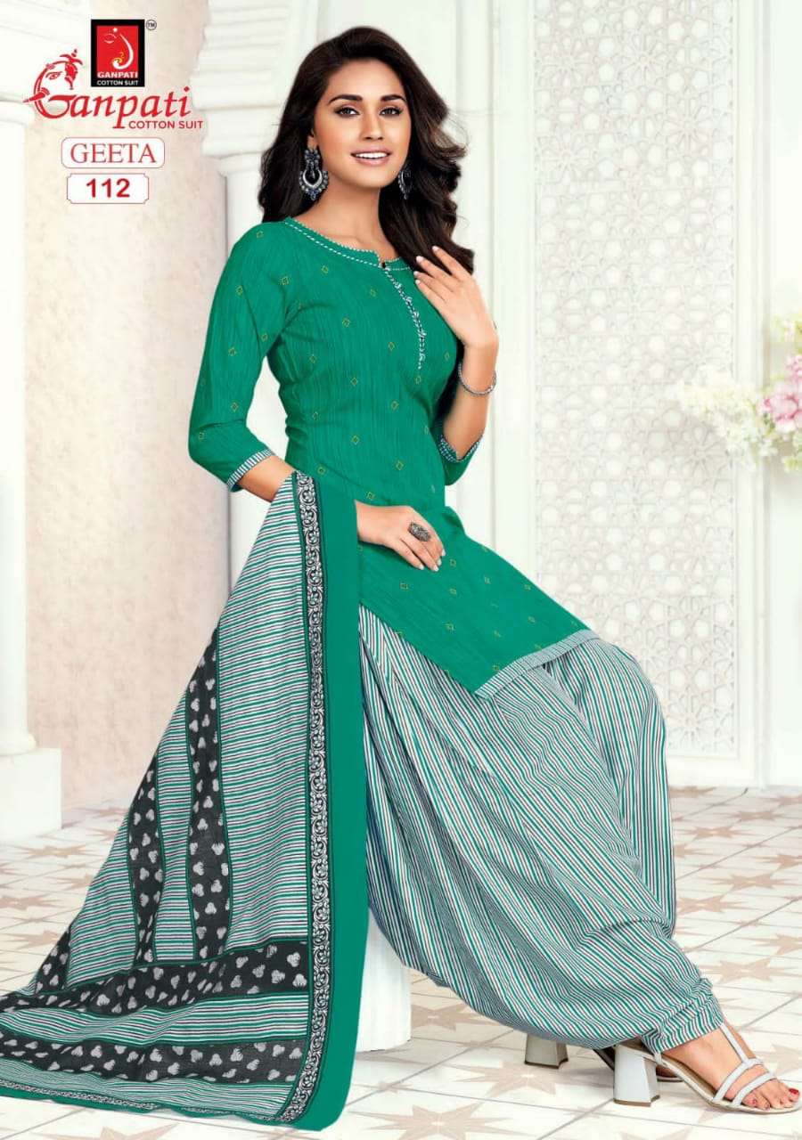 Geeta Vol-1 By Ganpati Cotton Suit 108 To 122 Series Beautiful Suits Colorful Stylish Fancy Casual Wear & Ethnic Wear Pure Cotton Print Dresses At Wholesale Price