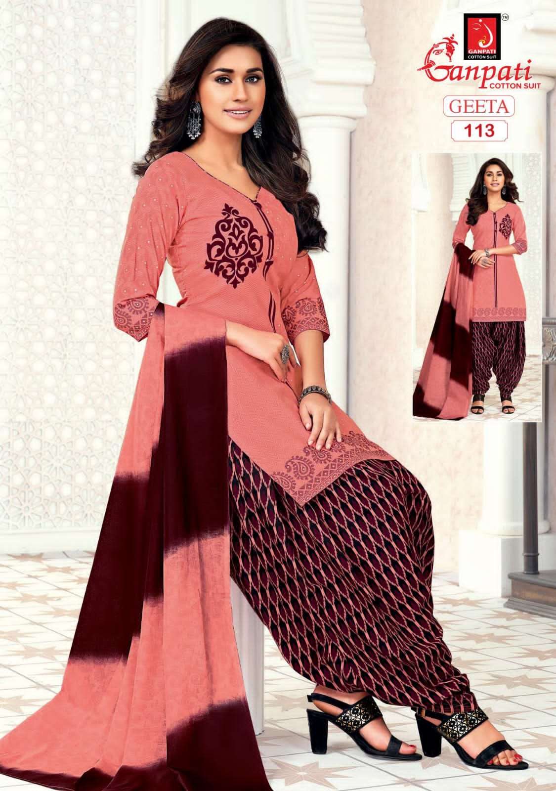 Geeta Vol-1 By Ganpati Cotton Suit 108 To 122 Series Beautiful Suits Colorful Stylish Fancy Casual Wear & Ethnic Wear Pure Cotton Print Dresses At Wholesale Price