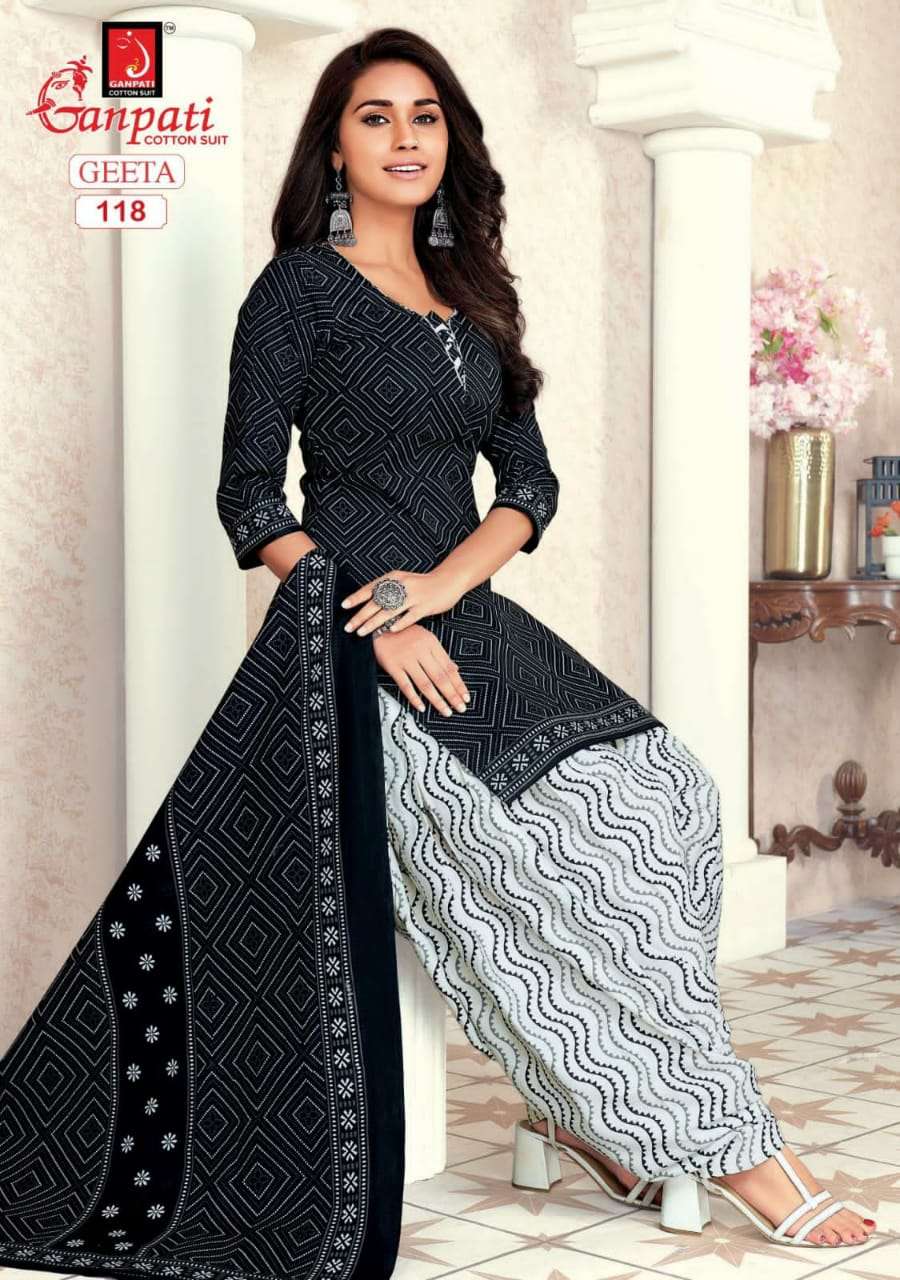 Geeta Vol-1 By Ganpati Cotton Suit 108 To 122 Series Beautiful Suits Colorful Stylish Fancy Casual Wear & Ethnic Wear Pure Cotton Print Dresses At Wholesale Price