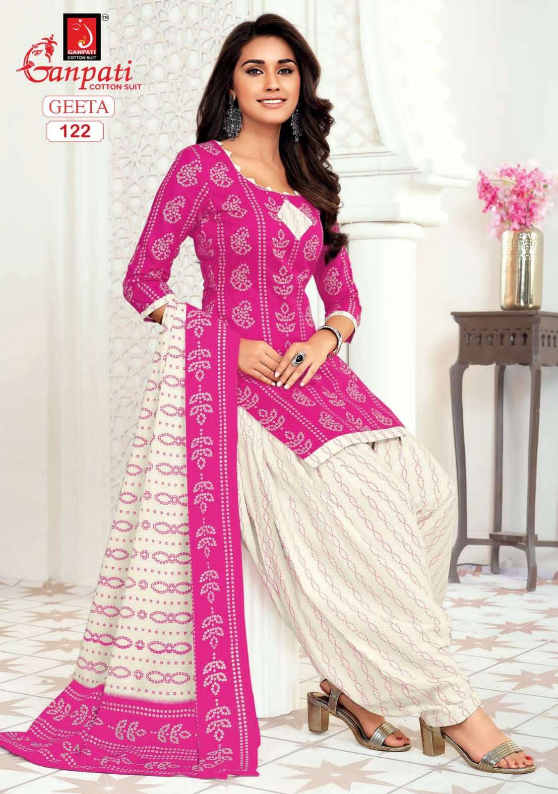 Geeta Vol-1 By Ganpati Cotton Suit 108 To 122 Series Beautiful Suits Colorful Stylish Fancy Casual Wear & Ethnic Wear Pure Cotton Print Dresses At Wholesale Price