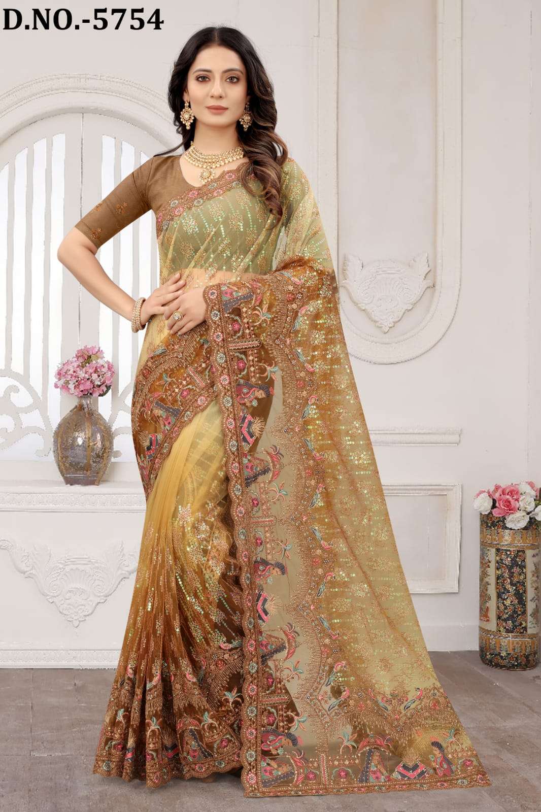 PAVITRA RISHTA BY NARI FASHION 5751 TO 5762 SERIES INDIAN TRADITIONAL WEAR COLLECTION BEAUTIFUL STYLISH FANCY COLORFUL PARTY WEAR & OCCASIONAL WEAR HEAVY NET EMBROIDERED SAREES AT WHOLESALE PRICE