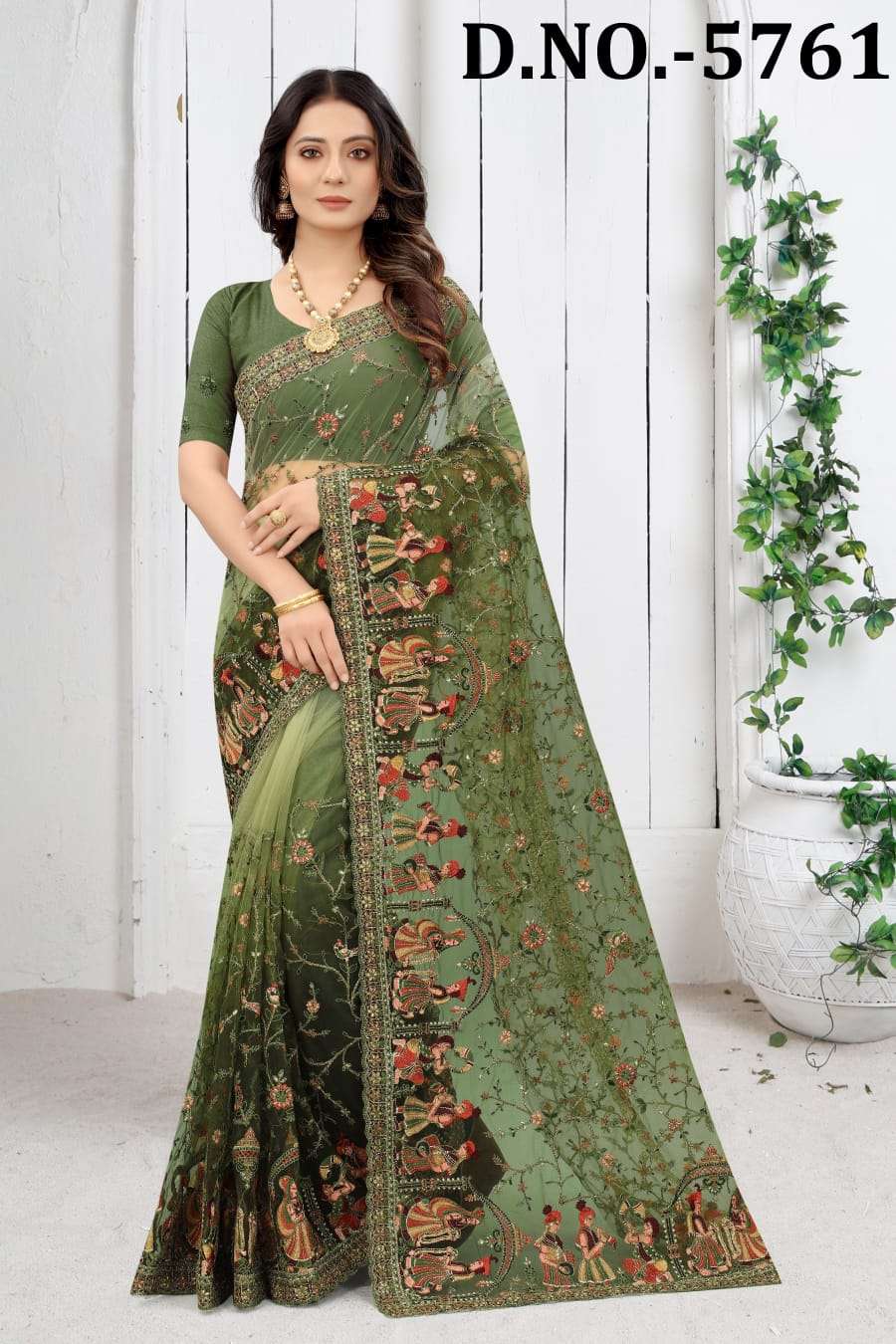 PAVITRA RISHTA BY NARI FASHION 5751 TO 5762 SERIES INDIAN TRADITIONAL WEAR COLLECTION BEAUTIFUL STYLISH FANCY COLORFUL PARTY WEAR & OCCASIONAL WEAR HEAVY NET EMBROIDERED SAREES AT WHOLESALE PRICE