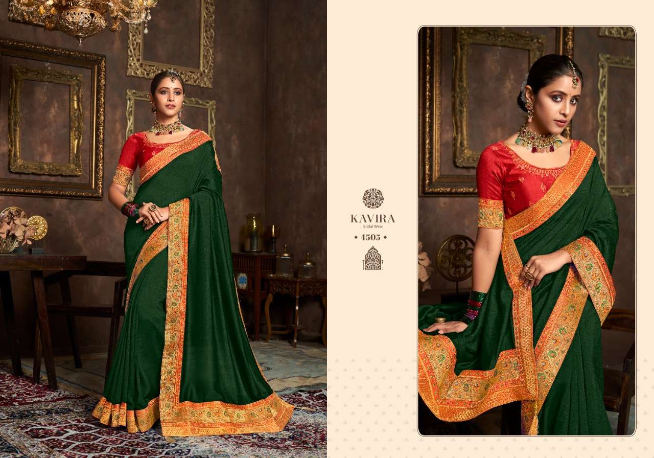 AARYA VOL-2 BY KAVIRA 4501 TO 4509 SERIES INDIAN TRADITIONAL WEAR COLLECTION BEAUTIFUL STYLISH FANCY COLORFUL PARTY WEAR & OCCASIONAL WEAR VICHITRA SAREES AT WHOLESALE PRICE