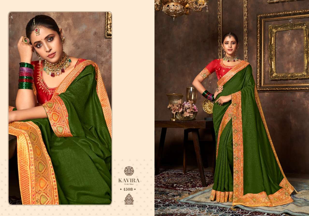 AARYA VOL-2 BY KAVIRA 4501 TO 4509 SERIES INDIAN TRADITIONAL WEAR COLLECTION BEAUTIFUL STYLISH FANCY COLORFUL PARTY WEAR & OCCASIONAL WEAR VICHITRA SAREES AT WHOLESALE PRICE