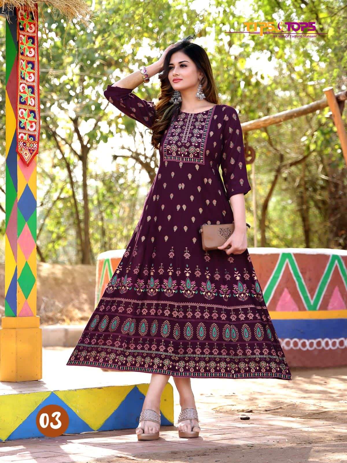 MILLIE BY TIPS AND TOPS 01 TO 06 SERIES DESIGNER STYLISH FANCY COLORFUL BEAUTIFUL PARTY WEAR & ETHNIC WEAR COLLECTION RAYON PRINT KURTIS AT WHOLESALE PRICE