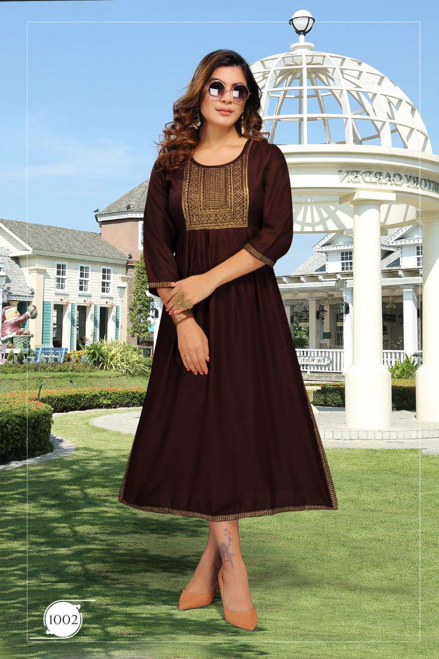SIZUKA VOL-2 BY KAAMIRI 1001 TO 1008 SERIES DESIGNER STYLISH FANCY COLORFUL BEAUTIFUL PARTY WEAR & ETHNIC WEAR COLLECTION RAYON EMBROIDERY KURTIS AT WHOLESALE PRICE