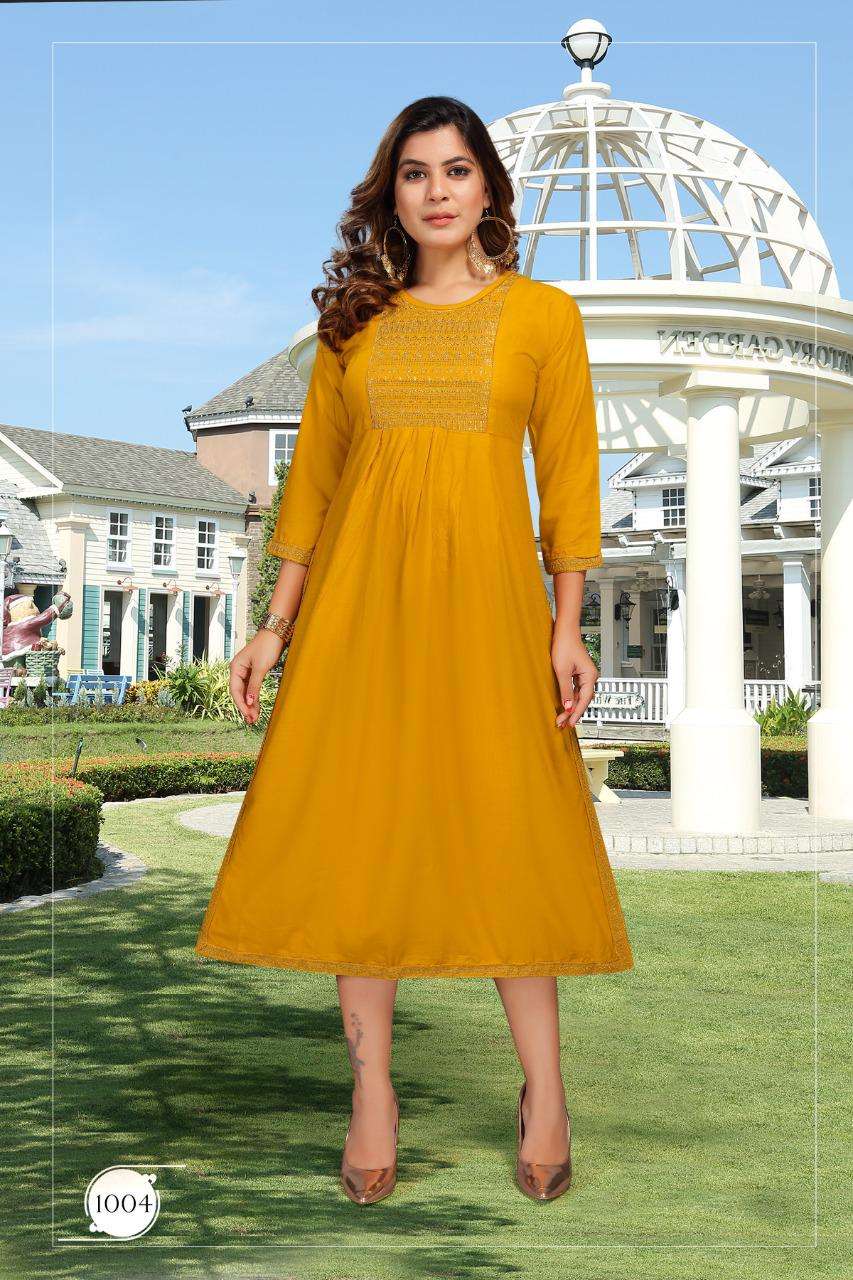 SIZUKA VOL-2 BY KAAMIRI 1001 TO 1008 SERIES DESIGNER STYLISH FANCY COLORFUL BEAUTIFUL PARTY WEAR & ETHNIC WEAR COLLECTION RAYON EMBROIDERY KURTIS AT WHOLESALE PRICE