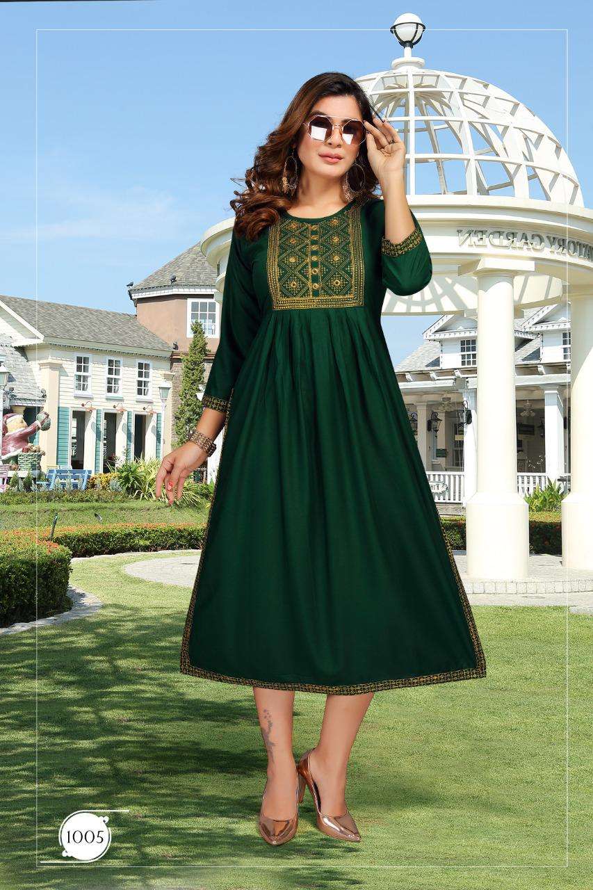 SIZUKA VOL-2 BY KAAMIRI 1001 TO 1008 SERIES DESIGNER STYLISH FANCY COLORFUL BEAUTIFUL PARTY WEAR & ETHNIC WEAR COLLECTION RAYON EMBROIDERY KURTIS AT WHOLESALE PRICE