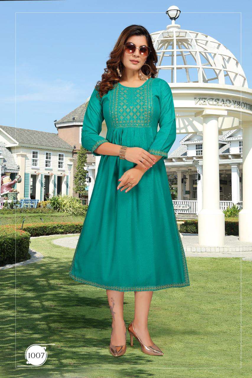 SIZUKA VOL-2 BY KAAMIRI 1001 TO 1008 SERIES DESIGNER STYLISH FANCY COLORFUL BEAUTIFUL PARTY WEAR & ETHNIC WEAR COLLECTION RAYON EMBROIDERY KURTIS AT WHOLESALE PRICE