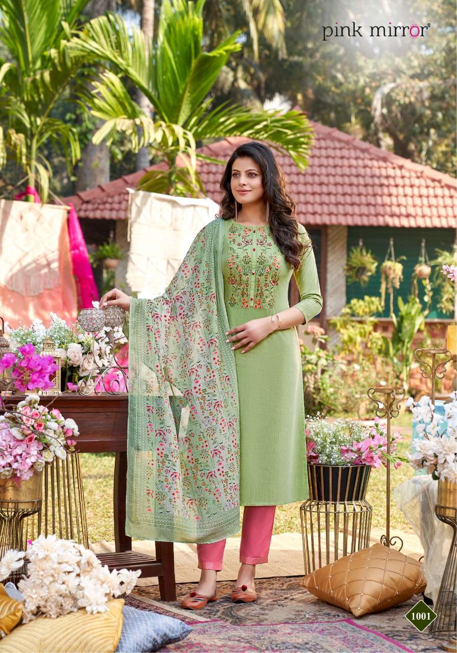 PRECIOUS BY PINK MIRROR 1001 TO 1006 SERIES BEAUTIFUL SUITS COLORFUL STYLISH FANCY CASUAL WEAR & ETHNIC WEAR VISCOSE SILK EMBROIDERED DRESSES AT WHOLESALE PRICE