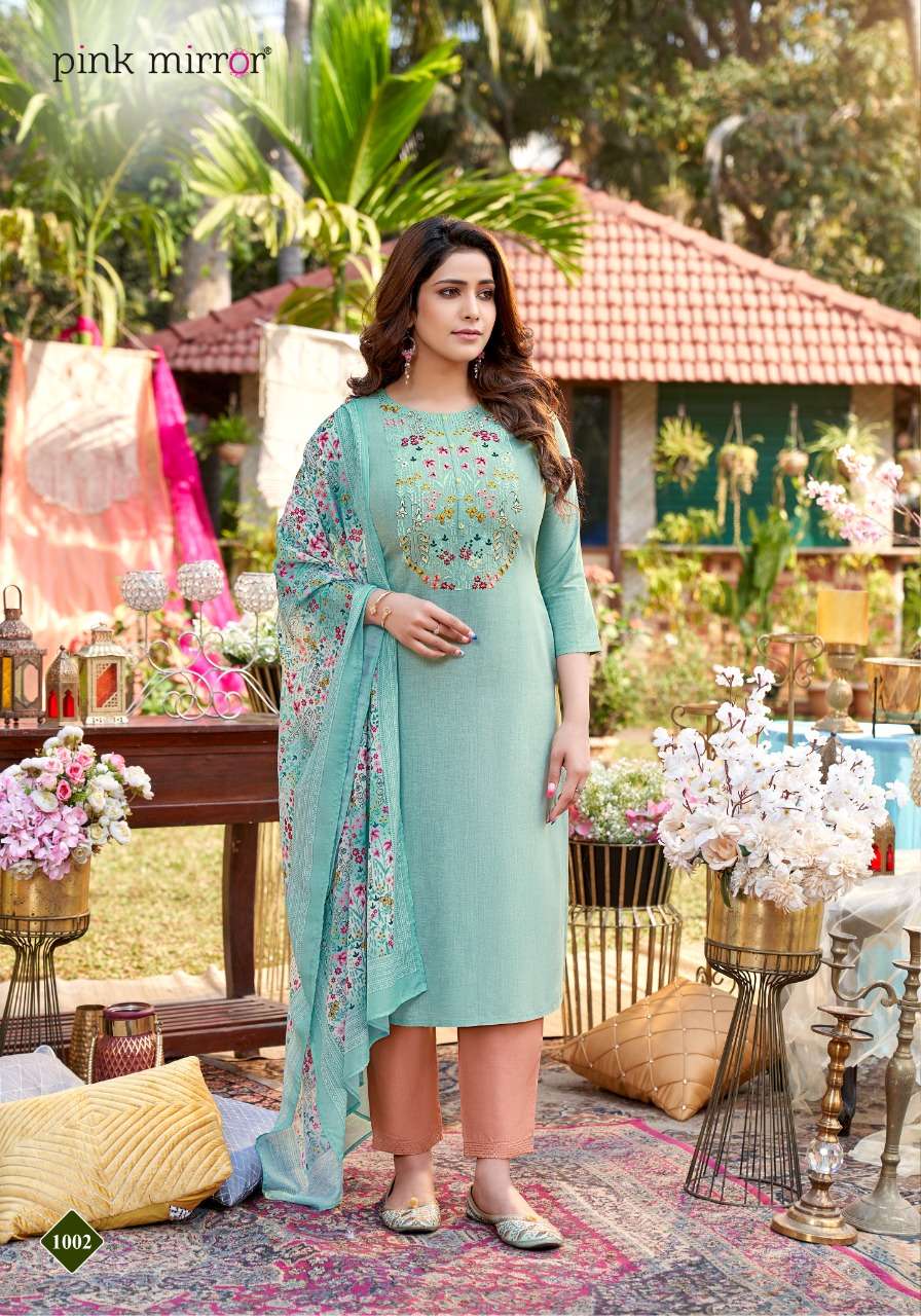 PRECIOUS BY PINK MIRROR 1001 TO 1006 SERIES BEAUTIFUL SUITS COLORFUL STYLISH FANCY CASUAL WEAR & ETHNIC WEAR VISCOSE SILK EMBROIDERED DRESSES AT WHOLESALE PRICE