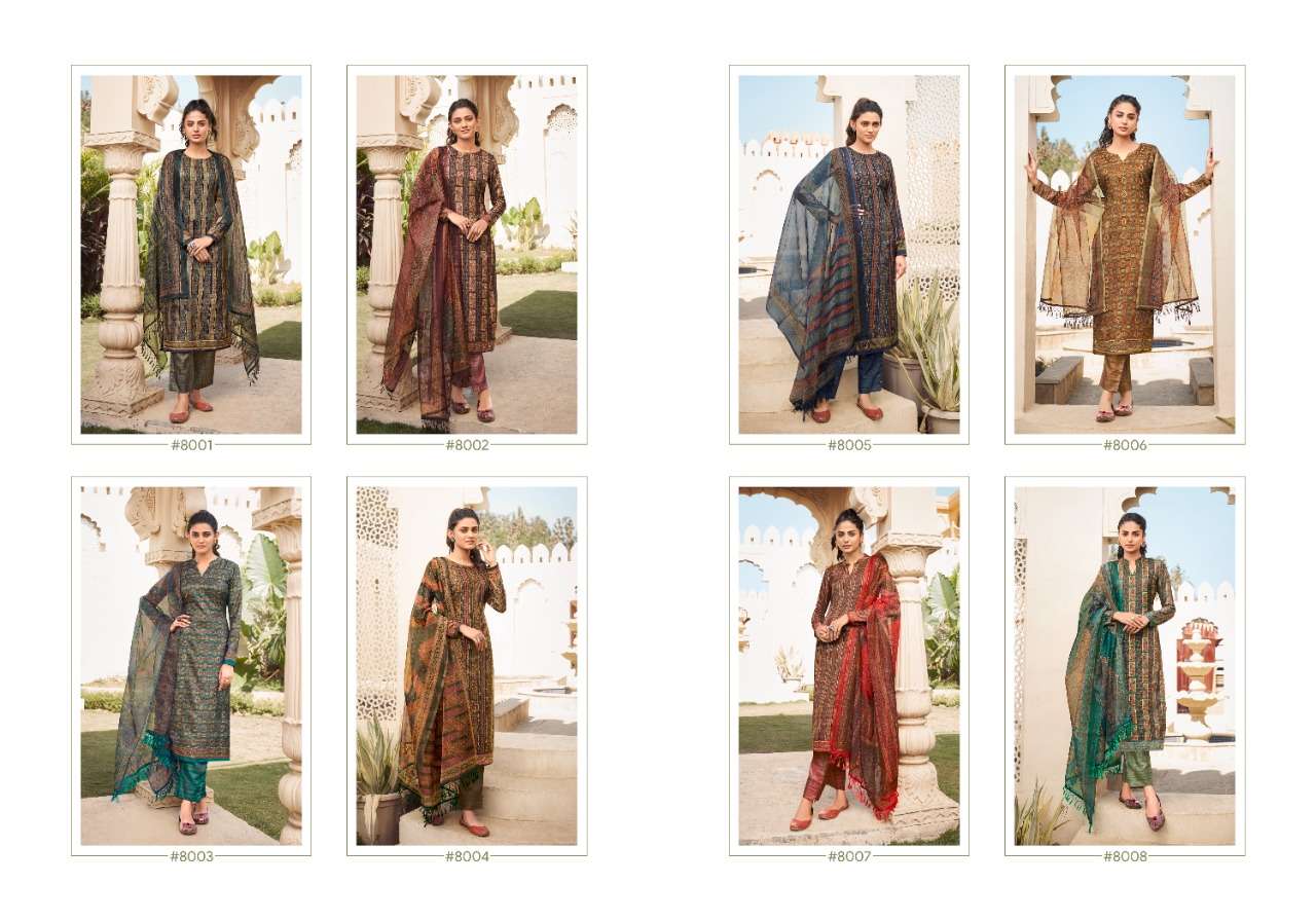 RESHAM BY RAMA FASHION 8001 TO 8008 SERIES BEAUTIFUL SUITS COLORFUL STYLISH FANCY CASUAL WEAR & ETHNIC WEAR TUSSAR SILK DIGITAL PRINT DRESSES AT WHOLESALE PRICE