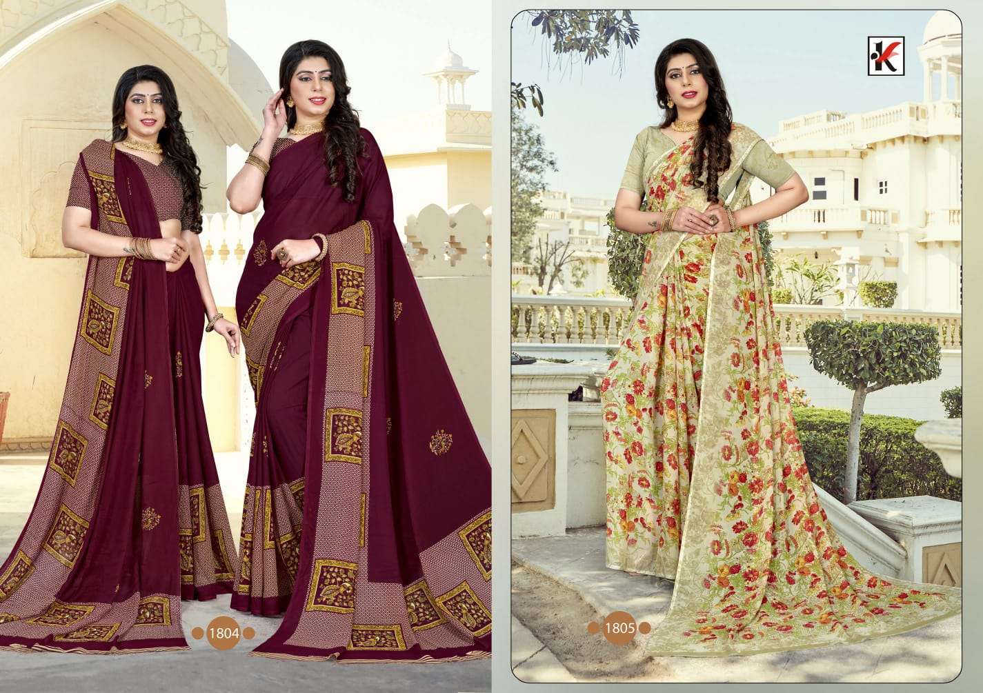 GARAM CHAI VOL-107 BY KODAS 1802 TO 1817 SERIES INDIAN TRADITIONAL WEAR COLLECTION BEAUTIFUL STYLISH FANCY COLORFUL PARTY WEAR & OCCASIONAL WEAR RENIAL PRINT SAREES AT WHOLESALE PRICE