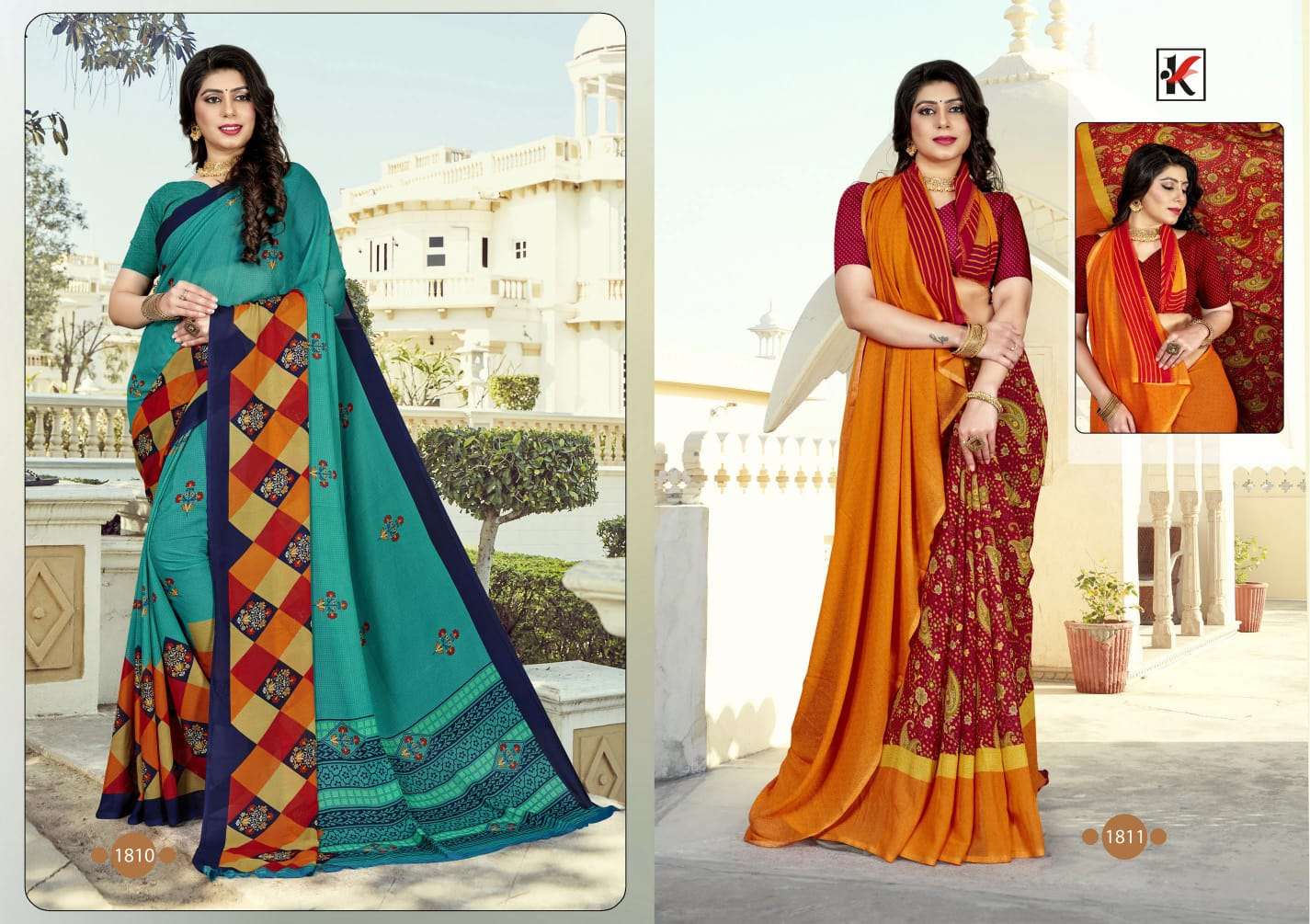 GARAM CHAI VOL-107 BY KODAS 1802 TO 1817 SERIES INDIAN TRADITIONAL WEAR COLLECTION BEAUTIFUL STYLISH FANCY COLORFUL PARTY WEAR & OCCASIONAL WEAR RENIAL PRINT SAREES AT WHOLESALE PRICE