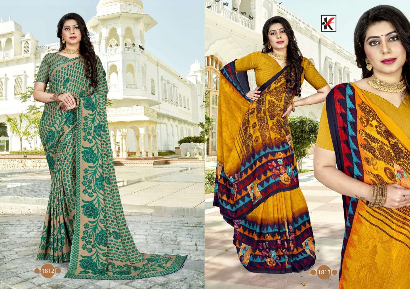 GARAM CHAI VOL-107 BY KODAS 1802 TO 1817 SERIES INDIAN TRADITIONAL WEAR COLLECTION BEAUTIFUL STYLISH FANCY COLORFUL PARTY WEAR & OCCASIONAL WEAR RENIAL PRINT SAREES AT WHOLESALE PRICE