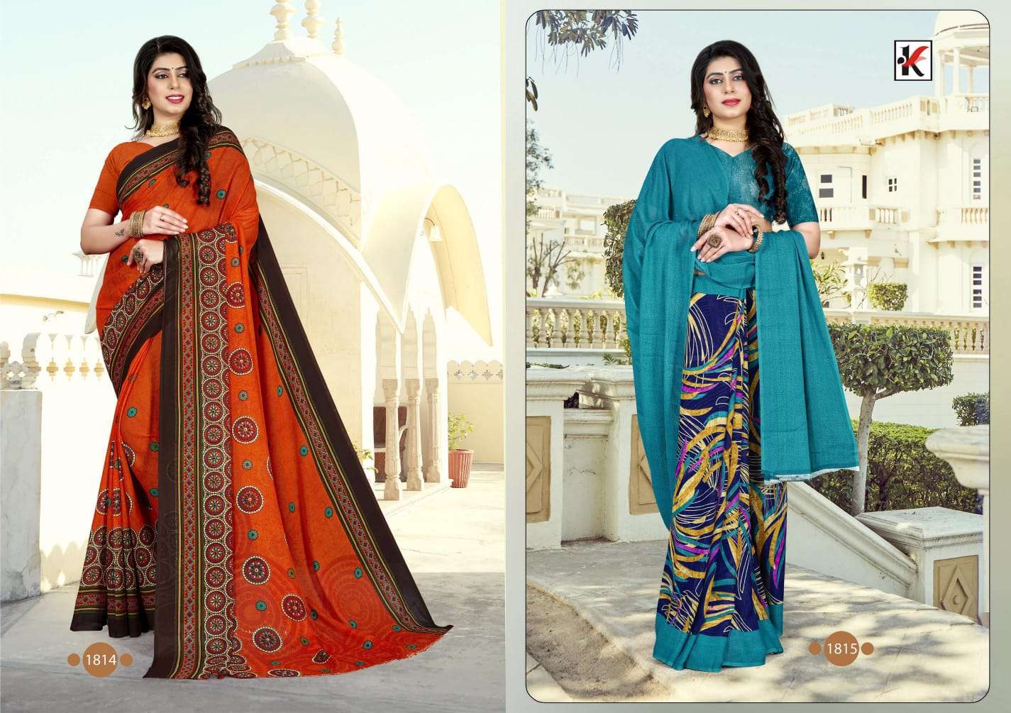 GARAM CHAI VOL-107 BY KODAS 1802 TO 1817 SERIES INDIAN TRADITIONAL WEAR COLLECTION BEAUTIFUL STYLISH FANCY COLORFUL PARTY WEAR & OCCASIONAL WEAR RENIAL PRINT SAREES AT WHOLESALE PRICE