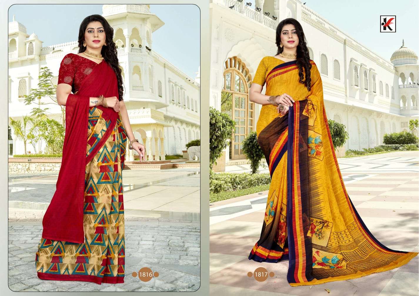 GARAM CHAI VOL-107 BY KODAS 1802 TO 1817 SERIES INDIAN TRADITIONAL WEAR COLLECTION BEAUTIFUL STYLISH FANCY COLORFUL PARTY WEAR & OCCASIONAL WEAR RENIAL PRINT SAREES AT WHOLESALE PRICE