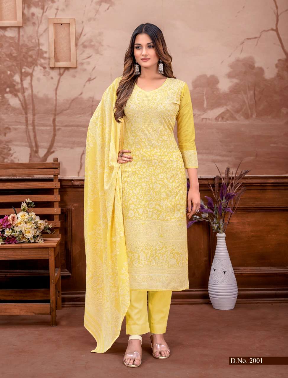 SONPARI BY BEMITEX 2001 TO 2008 SERIES BEAUTIFUL SUITS COLORFUL STYLISH FANCY CASUAL WEAR & ETHNIC WEAR PURE COTTON PRINT DRESSES AT WHOLESALE PRICE