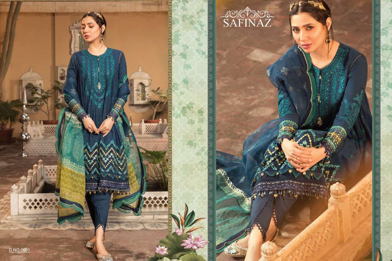 MARIA.B. VOL-9 BY SAFINAZ 1001 TO 1007 SERIES PAKISTANI WEAR COLLECTION BEAUTIFUL STYLISH FANCY COLORFUL PARTY WEAR & OCCASIONAL WEAR PURE COTTON LAWN WITH EMBROIDERED DRESSES AT WHOLESALE PRICE