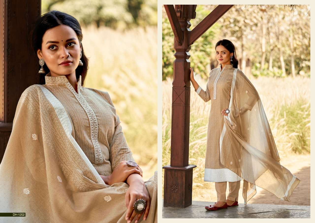 AASHNA BY DHRITI FASHION 1201 TO 1208 SERIES BEAUTIFUL SUITS COLORFUL STYLISH FANCY CASUAL WEAR & ETHNIC WEAR PURE COTTON PRINT WITH EMBROIDERED DRESSES AT WHOLESALE PRICE