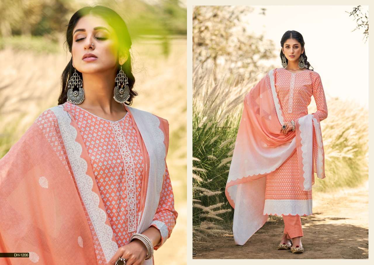 AASHNA BY DHRITI FASHION 1201 TO 1208 SERIES BEAUTIFUL SUITS COLORFUL STYLISH FANCY CASUAL WEAR & ETHNIC WEAR PURE COTTON PRINT WITH EMBROIDERED DRESSES AT WHOLESALE PRICE
