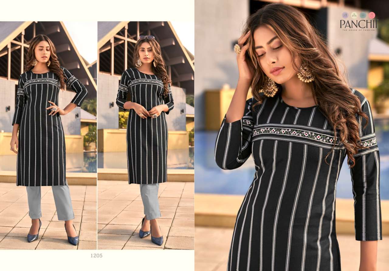 NEW LOOK BY PANCHII 1201 TO 1212 SERIES DESIGNER STYLISH FANCY COLORFUL BEAUTIFUL PARTY WEAR & ETHNIC WEAR COLLECTION HANDLOOM COTTON EMBROIDERY KURTIS AT WHOLESALE PRICE