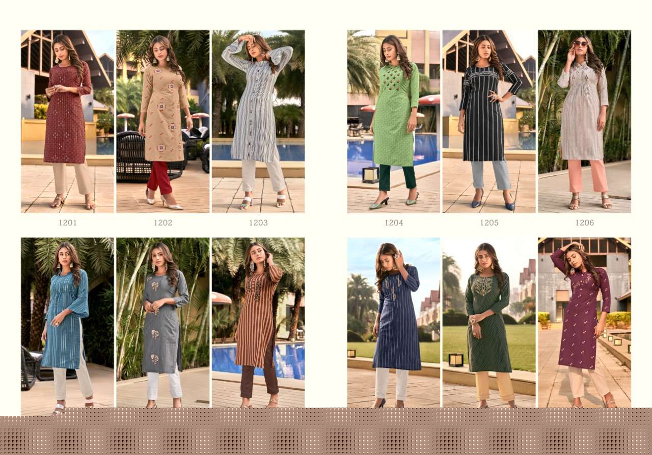 NEW LOOK BY PANCHII 1201 TO 1212 SERIES DESIGNER STYLISH FANCY COLORFUL BEAUTIFUL PARTY WEAR & ETHNIC WEAR COLLECTION HANDLOOM COTTON EMBROIDERY KURTIS AT WHOLESALE PRICE