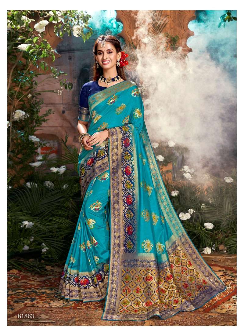 PATOLA QUEEN BY LIFESTYLE SAREES 81862 TO 81865 SERIES INDIAN TRADITIONAL WEAR COLLECTION BEAUTIFUL STYLISH FANCY COLORFUL PARTY WEAR & OCCASIONAL WEAR DOLA SILK SAREES AT WHOLESALE PRICE