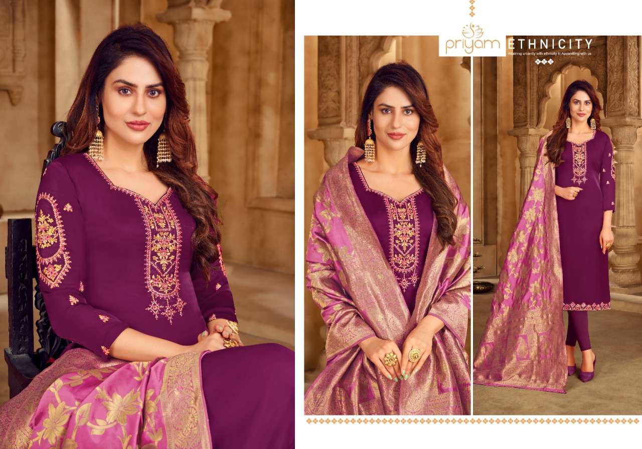 PREMIUM COLLECTION BY PRIYAM 1101 TO 1108 SERIES BEAUTIFUL SUITS COLORFUL STYLISH FANCY CASUAL WEAR & ETHNIC WEAR SATIN GEORGETTE DRESSES AT WHOLESALE PRICE