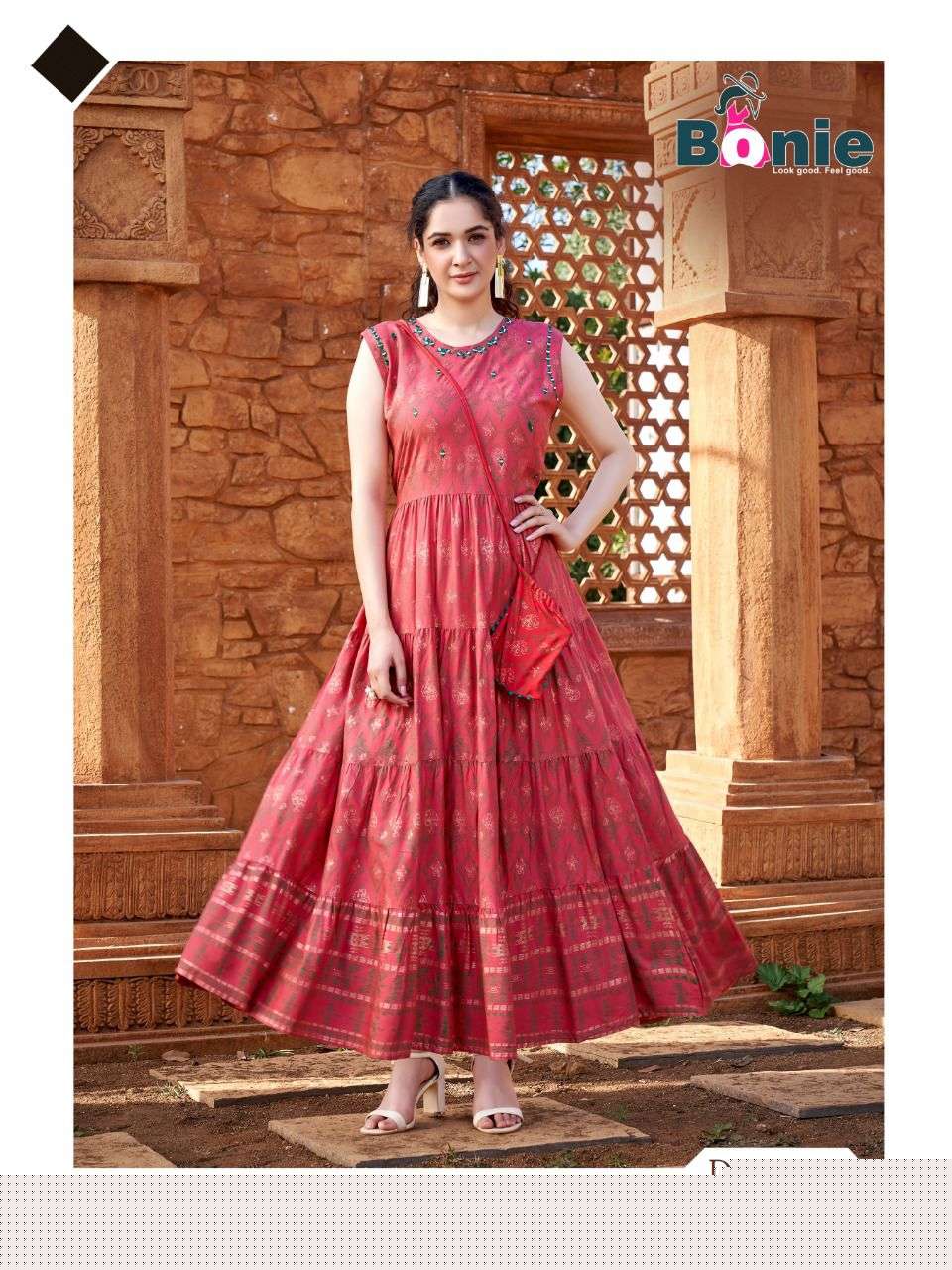WONDER WOMAN BY BONIE 1001 TO 1006 SERIES BEAUTIFUL STYLISH FANCY COLORFUL CASUAL WEAR & ETHNIC WEAR PURE RAYON GOWNS AT WHOLESALE PRICE