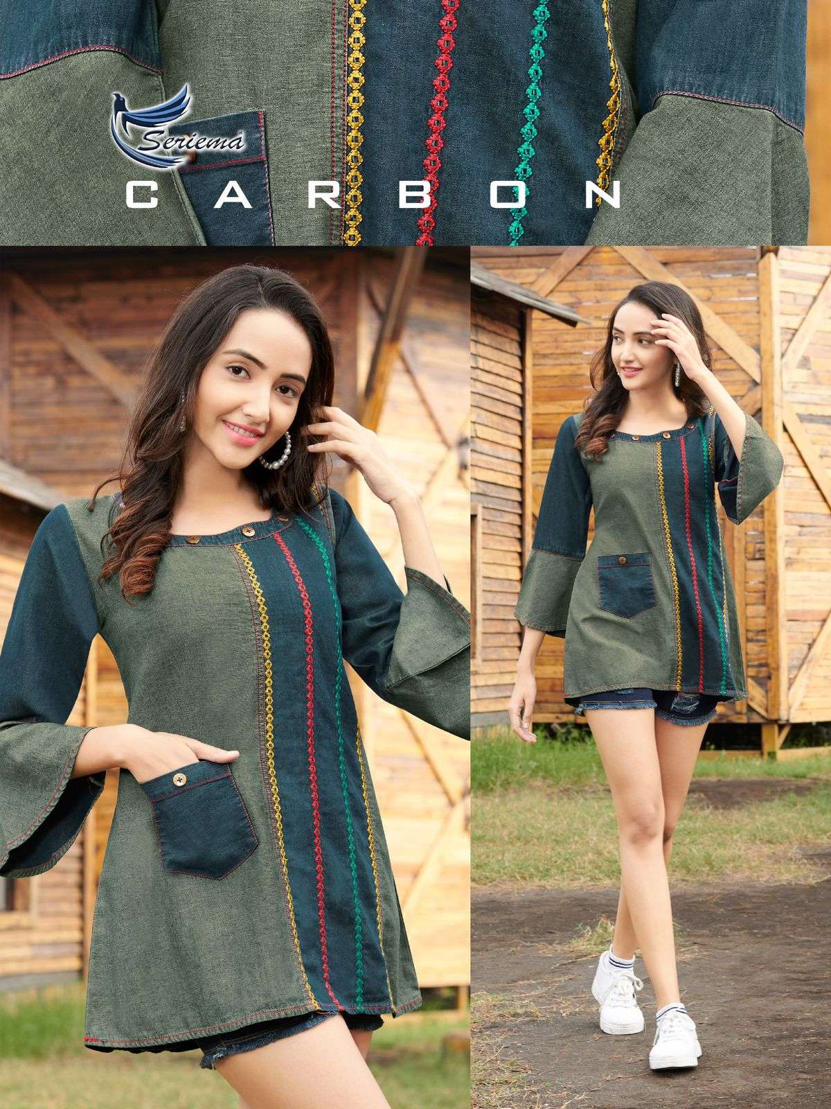 KUMB WONDER BY SPARROW 1058 TO 1065 SERIES DESIGNER STYLISH FANCY COLORFUL BEAUTIFUL PARTY WEAR & ETHNIC WEAR COLLECTION PURE COTTON DENIM TOPS AT WHOLESALE PRICE