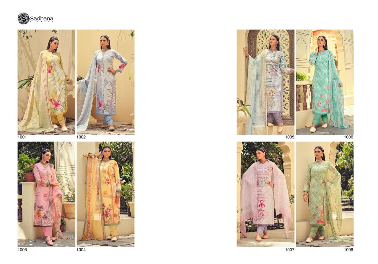 ELAAN E ISHQ BY SADHANA FASHION 1001 TO 1008 SERIES BEAUTIFUL SUITS COLORFUL STYLISH FANCY CASUAL WEAR & ETHNIC WEAR PURE LAWN COTTON DIGITAL PRINT DRESSES AT WHOLESALE PRICE