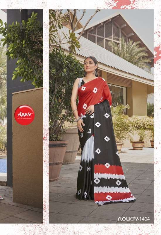 FLOWERY VOL-14 BY APPLE 1401 TO 1408 SERIES INDIAN TRADITIONAL WEAR COLLECTION BEAUTIFUL STYLISH FANCY COLORFUL PARTY WEAR & OCCASIONAL WEAR JAPAN SAREES AT WHOLESALE PRICE