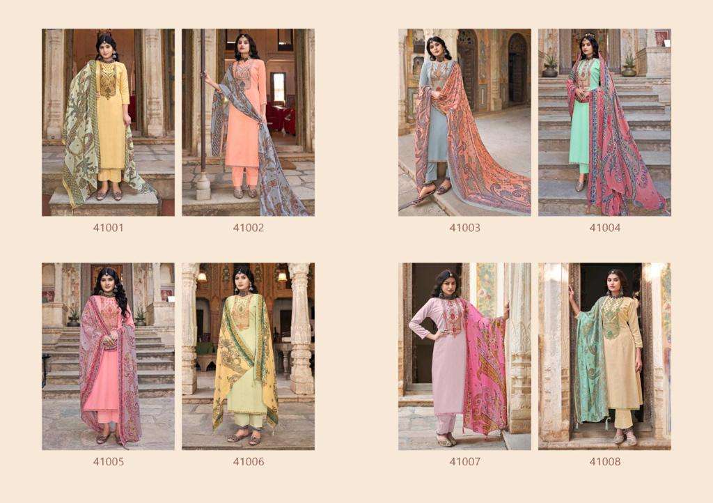 NOREEN BY SELTOS 41001 TO 41008 SERIES BEAUTIFUL SUITS COLORFUL STYLISH FANCY CASUAL WEAR & ETHNIC WEAR PURE JAM PRINT DRESSES AT WHOLESALE PRICE