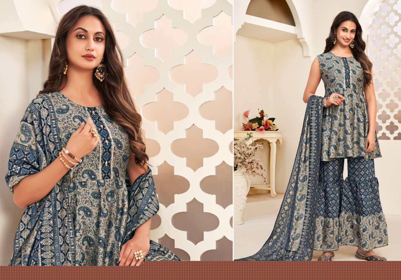 HERLIN VOL-2 BY TUNIC HOUSE 21001 TO 21006 SERIES BEAUTIFUL SHARARA SUITS COLORFUL STYLISH FANCY CASUAL WEAR & ETHNIC WEAR MUSLIN SILK DIGITAL PRINT DRESSES AT WHOLESALE PRICE