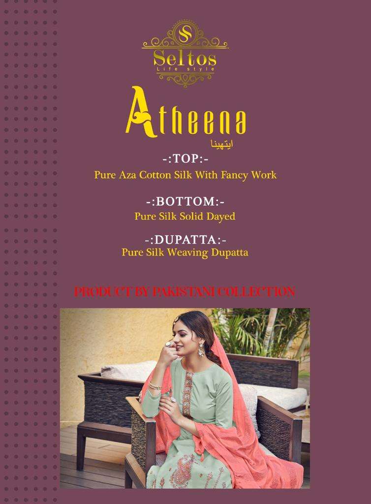 ATHEENA BY SELTOS 1001 TO 1006 SERIES BEAUTIFUL SUITS COLORFUL STYLISH FANCY CASUAL WEAR & ETHNIC WEAR PURE COTTON SILK DRESSES AT WHOLESALE PRICE