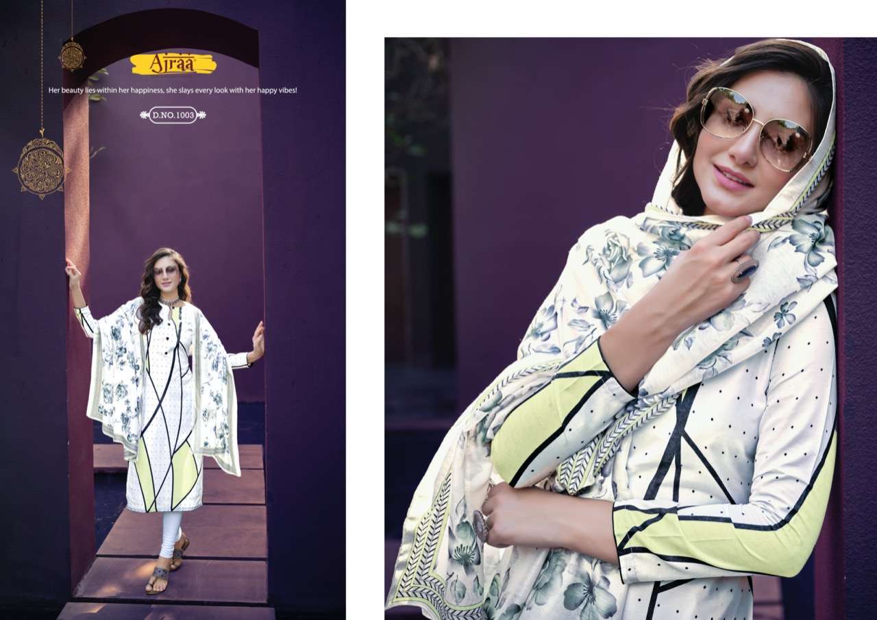 SHANAYA BY AJRAA 1001 TO 1007 SERIES BEAUTIFUL SUITS COLORFUL STYLISH FANCY CASUAL WEAR & ETHNIC WEAR COTTON DIGITAL PRINT DRESSES AT WHOLESALE PRICE