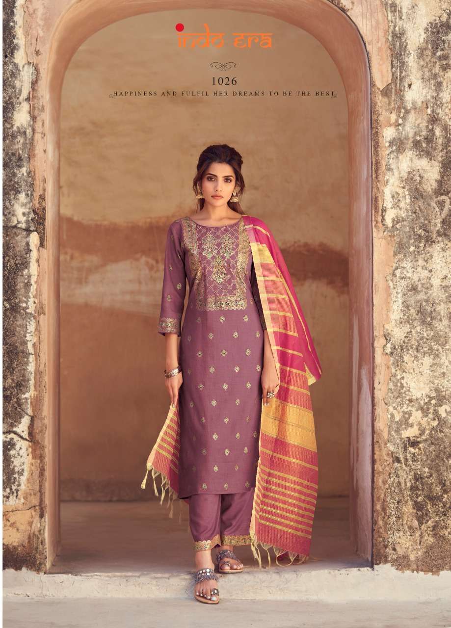 KANTHA BY INDO ERA 1021 TO 1026 SERIES BEAUTIFUL SUITS COLORFUL STYLISH FANCY CASUAL WEAR & ETHNIC WEAR COTTON PRINT DRESSES AT WHOLESALE PRICE