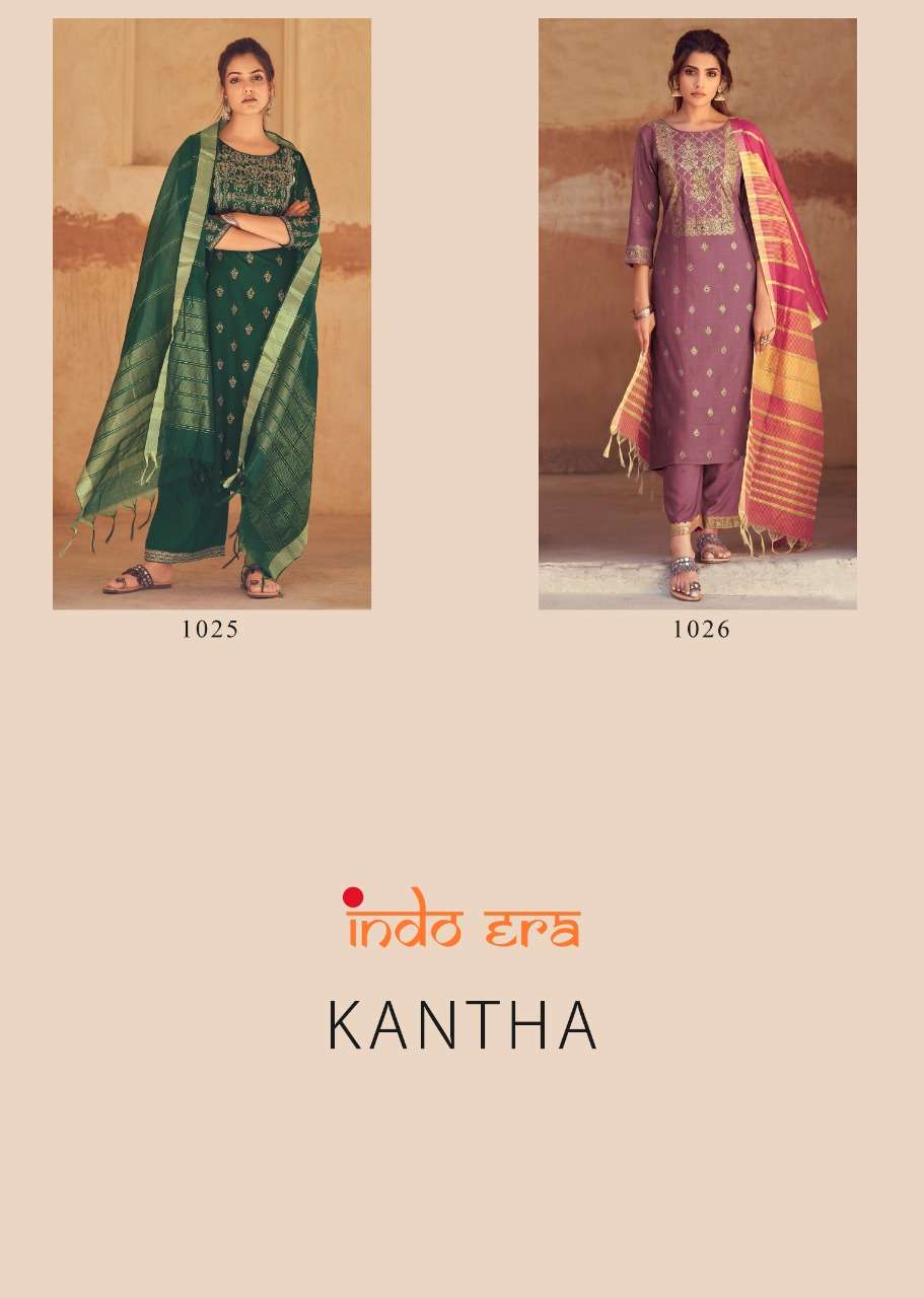 KANTHA BY INDO ERA 1021 TO 1026 SERIES BEAUTIFUL SUITS COLORFUL STYLISH FANCY CASUAL WEAR & ETHNIC WEAR COTTON PRINT DRESSES AT WHOLESALE PRICE