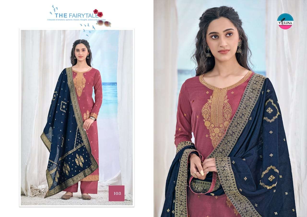 OHIR BY VELISA 101 TO 104 SERIES BEAUTIFUL SUITS COLORFUL STYLISH FANCY CASUAL WEAR & ETHNIC WEAR VISCOSE JACQUARD DRESSES AT WHOLESALE PRICE