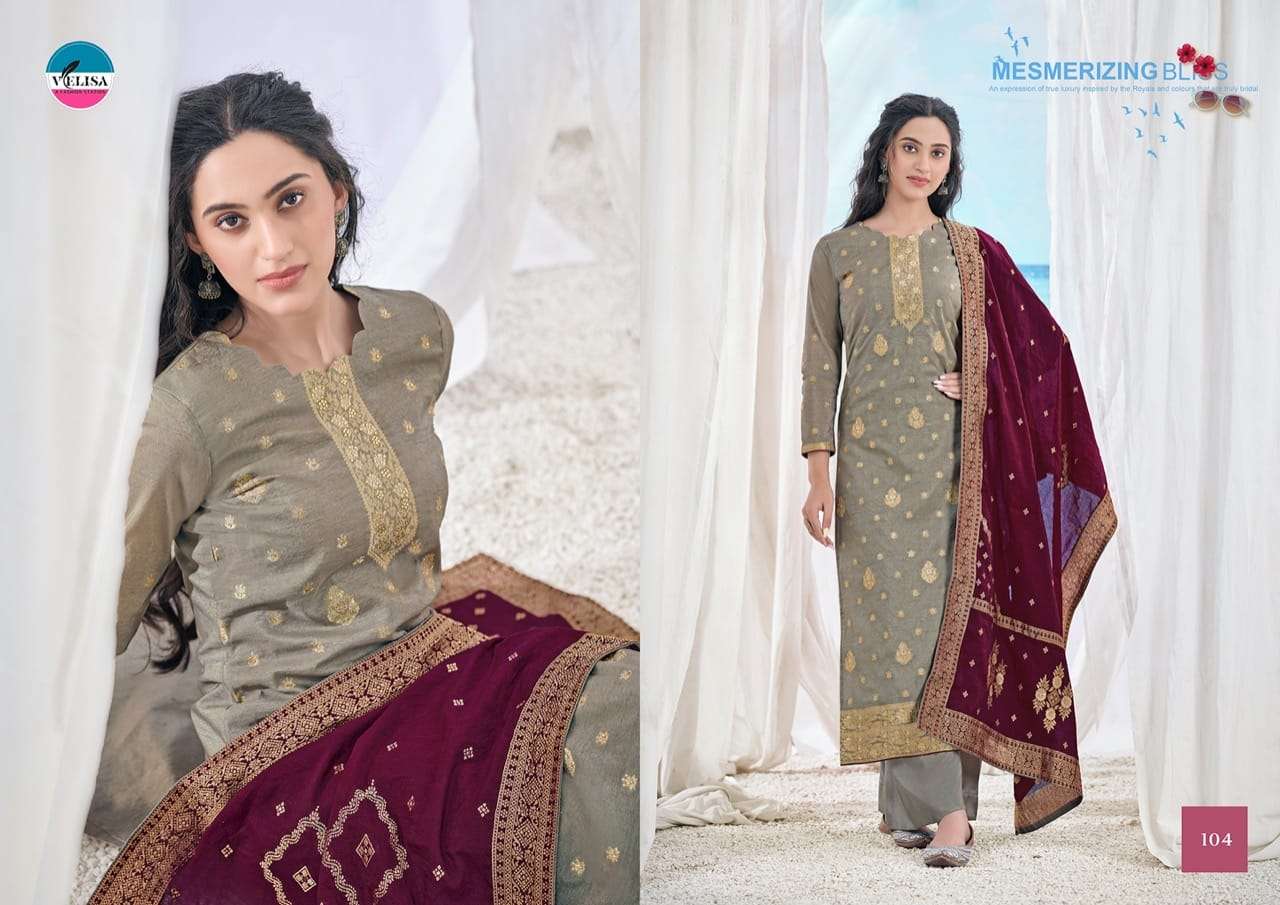 OHIR BY VELISA 101 TO 104 SERIES BEAUTIFUL SUITS COLORFUL STYLISH FANCY CASUAL WEAR & ETHNIC WEAR VISCOSE JACQUARD DRESSES AT WHOLESALE PRICE