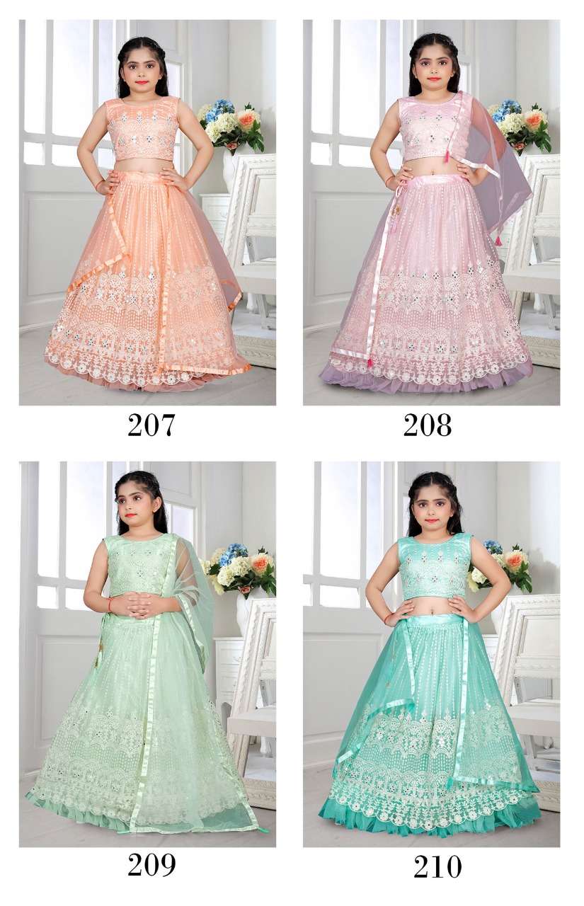 Aaradhna Vol-25 By Fashid Wholesale 207 To 210 Series Beautiful Colorful Fancy Wedding Collection Occasional Wear & Party Wear Heavy Net Lehengas At Wholesale Price